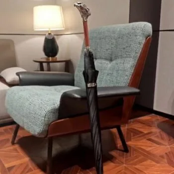 Artisan Wooden Handle Walking Stick Umbrella Windproof