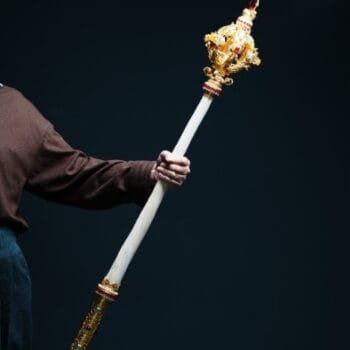 Gemstone Inlaid Decorative Ritual Scepter for Collectors