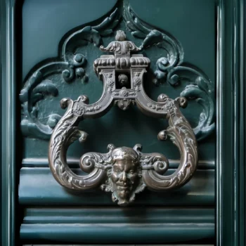 Retro Victorian Human Face Carved Decorative Door Pull