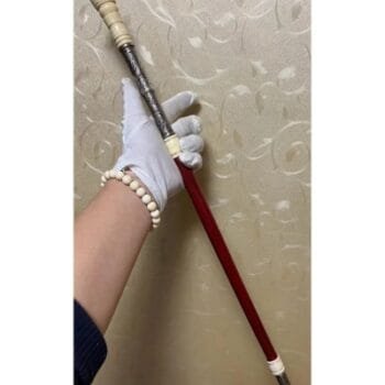 Ornate Silver Engraved Wooden Ceremonial Decorative Stick