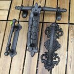 Ornate Antique Style Rustic Black Iron Door Pulls for Home Decor