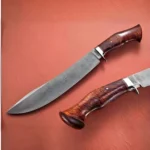Handmade Damascus steel knife with rosewood handle