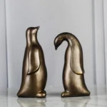 Handcrafted Bronze Penguin Sculpture Set