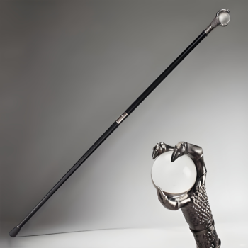 Vintage Dragon Claw Crystal Ball Walking Cane