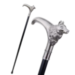 Metal Decor Sturdy Wooden Walking Stick for Men