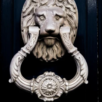 Ornate Vintage Lion Head Door Knocker