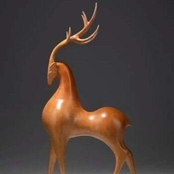 Modern Metal Deer Sculpture - Handcrafted Art Decor for Home