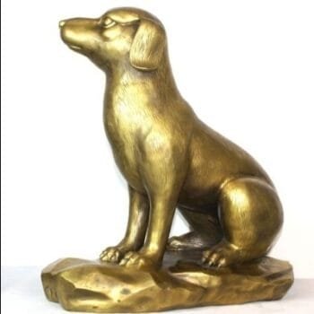 Handmade Golden Metal Craft Figurine for Home Office Decor