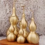 Gold Metal Gourd Craft Set, Brass Calabash Figurines