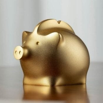 Shiny Golden Pig Coin Savings Bank Ornament for Home